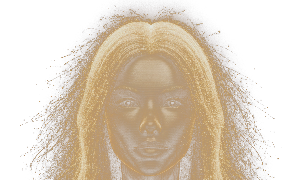 The AI Stylist, a glowing digital portrait
