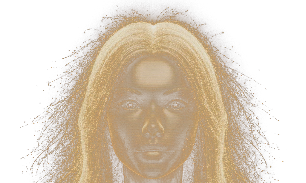 The AI Stylist, a glowing digital portrait